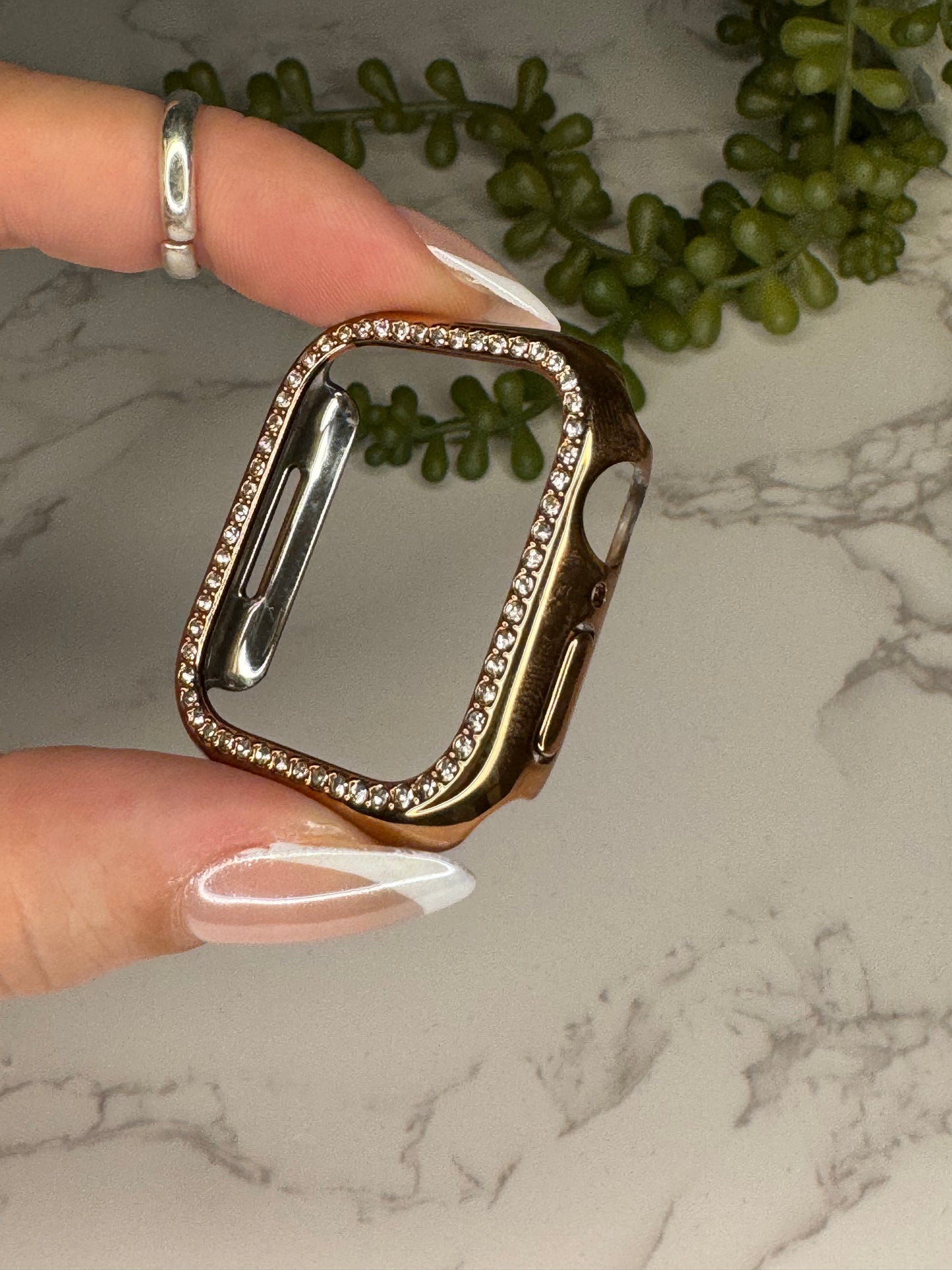 Glam Watch Cover - Rose Gold Rhinestone